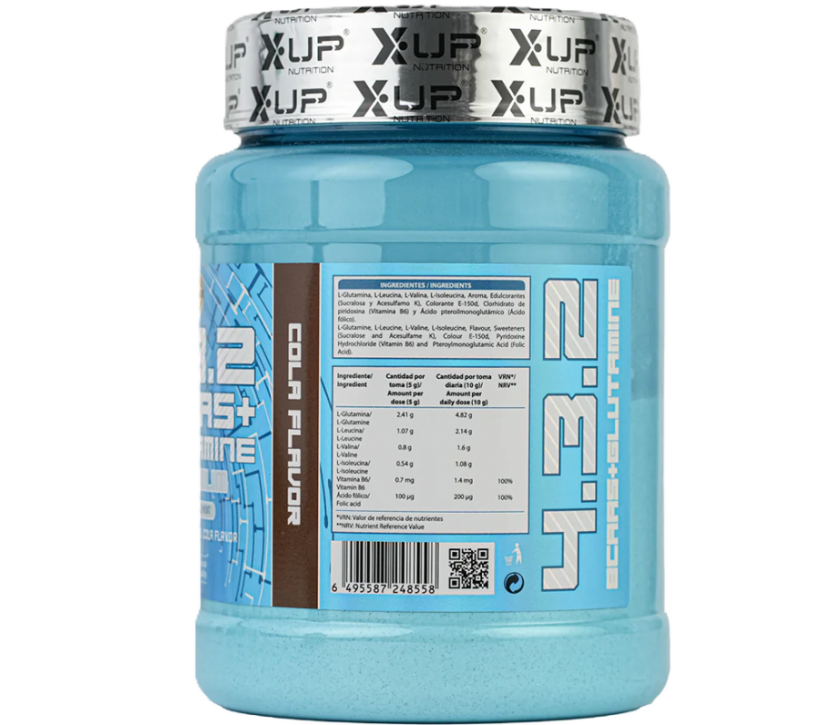 BCAA 4.3.2 + GLUTAMINA PREMIUM KYOWA SABOR COLA 500G. - Foto 2/2
