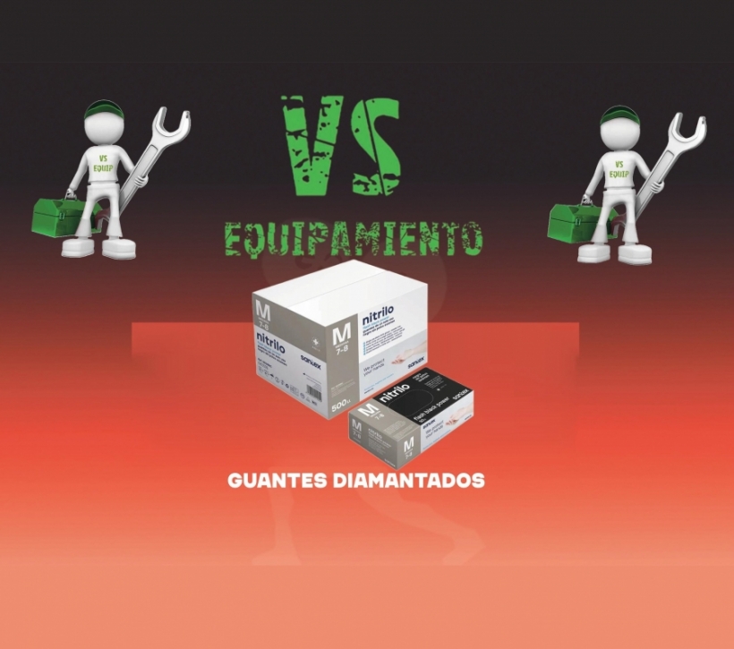 50 UNIDADES GUANTES NITRILO DIAMANTADOS AMBIDIESTROS. - Foto 1/3