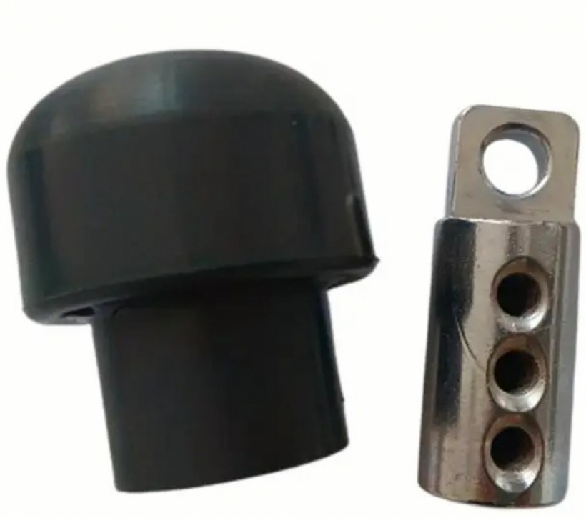 SET FINAL DE CABLE PRISIONERO CON ANILLA ACERO INOX. PARA CABLES DE 4mm, 5mm Y 6mm + PROTECTOR BOLA GOMA + MOSQUETÓN VS-SAT-FNCB - Foto 2/5